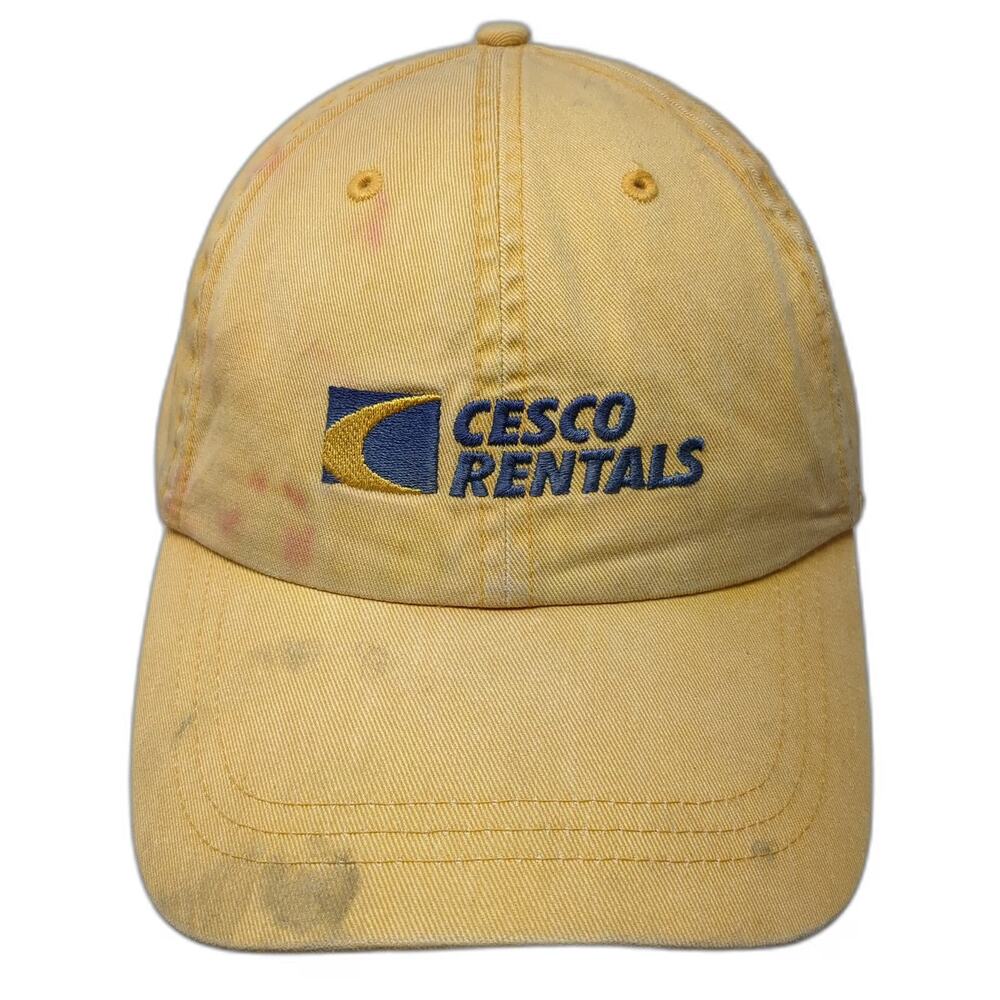 Fahrenheit Baseball Cap Yellow One Size Cesco Rentals Leather Slideback Hat